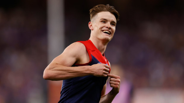 Bayley Fritsch celebrates his fifth of six goals on the biggest stage of them all.