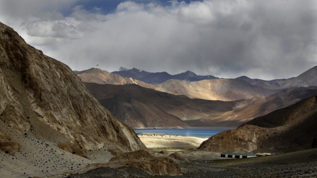 Pangong Tso lake is seen near the India China border in India's Ladakh area. 