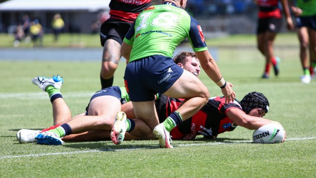 Suaalii scored two tries on an impressive debut for North Sydney against Canberra.