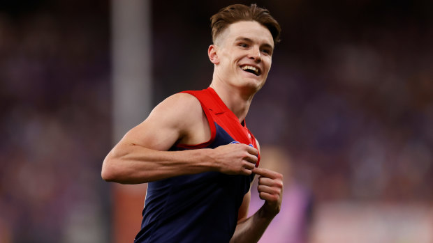 Bayley Fritsch celebrates his fifth of six goals on the biggest stage of them all.