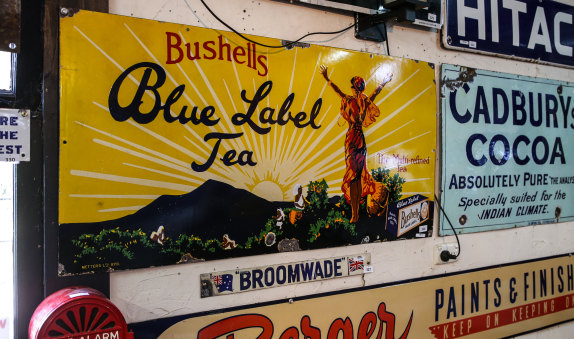 Hail to the tea: collector Graham Dann first saw classic tea advertising signs like this at railways stations as a child. 