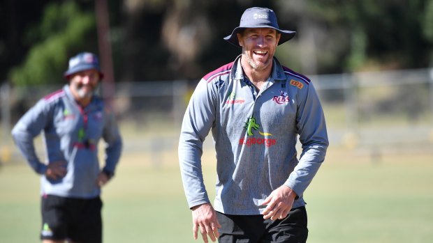 Brad Thorn at Reds training at Ballymore this week.