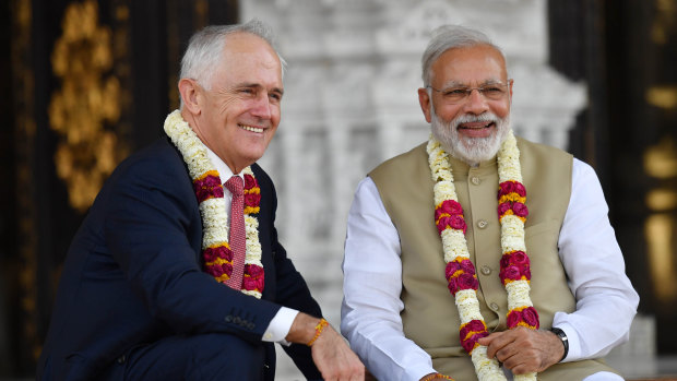 Prime Minister Malcolm Turnbull and India's Prime Minister Narendra Modi pictured last year.