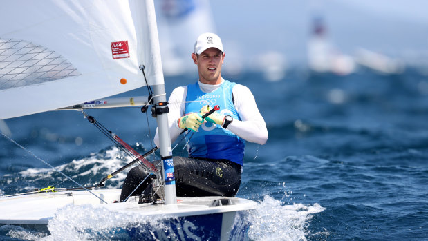 Matt Wearn firmed as Laser gold medal favourite after an outstanding day at Enoshima.