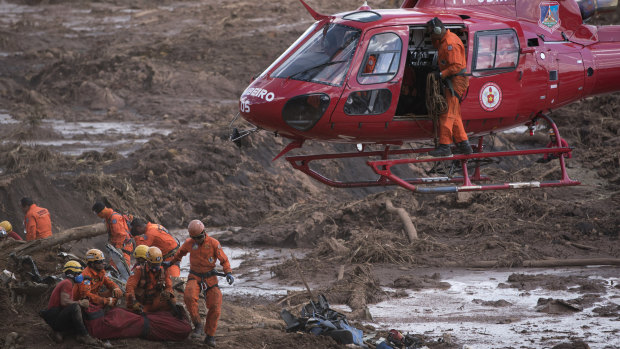 The aftermath days after a dam collapse in Brumadinho, Brazil, in which about 300 people died in January.