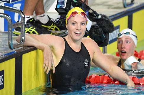 Emily Seebohm after being pipped in the 200m backstroke final on Sunday night.