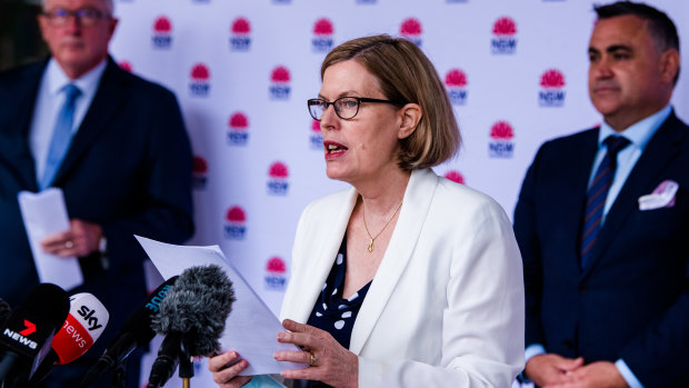 NSW Chief Health Officer Dr Kerry Chant speaks to the media on Wednesday. 