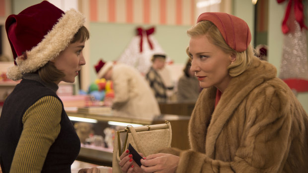 Cate Blanchett with Rooney Mara in Carol.