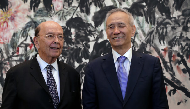 US Commerce Secretary Wilbur Ross and China's Vice Premier Liu He. The US envoy left Beijing with no clear sign that the two countries could avert a trade war.