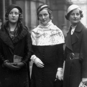 Wedding guests: Unity, Diana and <i>The Pursuit of Love</i> author, Nancy Mitford, in 1932.