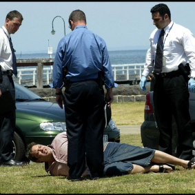 Purana detectives get their man: Carl Williams' arrest in Port Melbourne, November 2003.