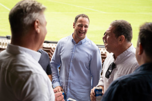 Adrian Morley reunites with former teammates at the SCG on Saturday.