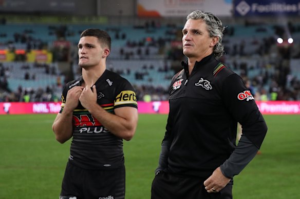 Nathan and Ivan Cleary after Penrith lost the 2020 grand final.