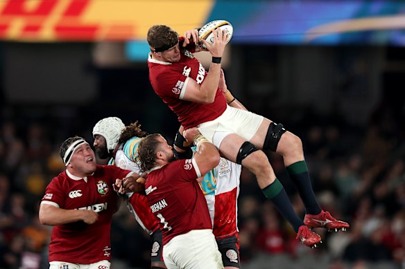 Scott Cummings of the British and Irish Lions in action.