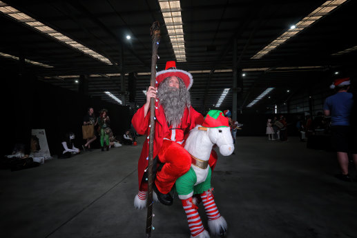 Helena Millett as Gandalf Santa, based on The Lord of the Rings character.