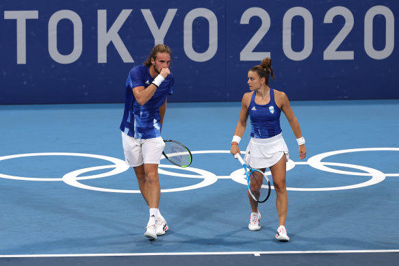 Stefanos Tsitsipas and Maria Sakkari of Team Greece