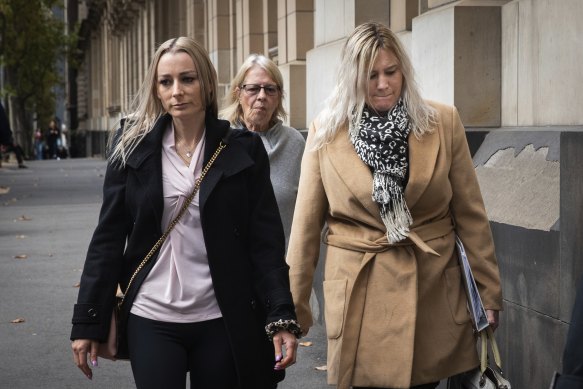 Ellie Price’s mother, Tracey Gangell (right), outside the Supreme Court.