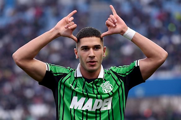 Cristian Volpato in action for US Sassuolo in Italy’s Serie A.