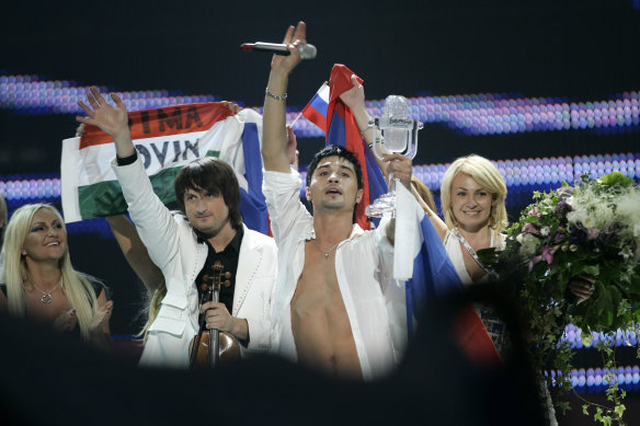 Russia’s Dima Bilan won the Eurovision Song Contest in 2008. 