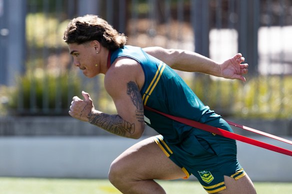 Ready to explode: Reece Walsh is set to wear the No.1 on Thursday night in the World Cup opener.