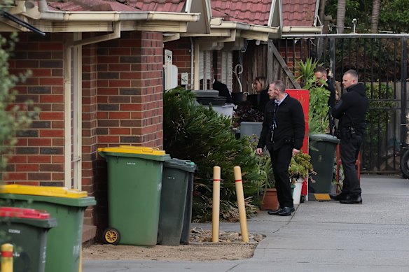 A crime scene remains in place.