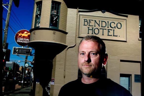 Guy Palermo outside the Bendigo Hotel in 2013.