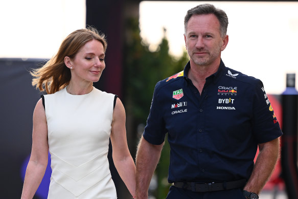 Christian Horner and wife Geri Halliwell in Bahrain in early March.