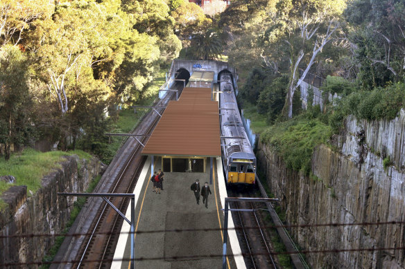 An illustration shows how a train station at Woollahra might have looked had it been built.