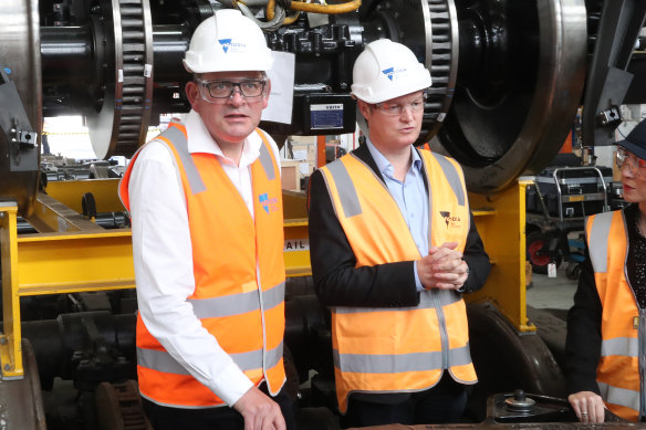 Premier Daniel Andrews with Ben Carroll last year.  