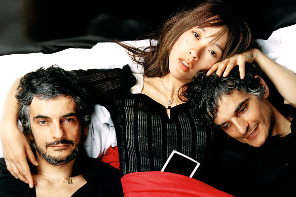 “There’s a sort of alien vibe I’m giving away, no matter where I go,” says Kazu Makino, pictured with Simone and Amedeo Pace in 2007.