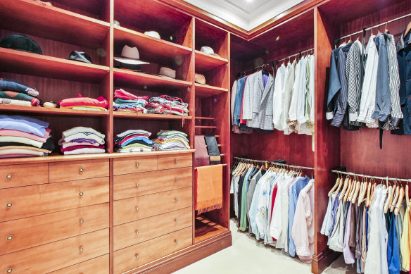 The walk-in dressing rooms are of a scale to make Jennifer Hawkins jealous.