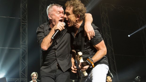 Jimmy Barnes and Ian Moss perform in Cold Chisel.