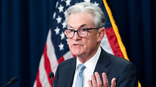 Fed chair Jerome Powell as he explained his central bank’s massive rate hike on Wednesday.