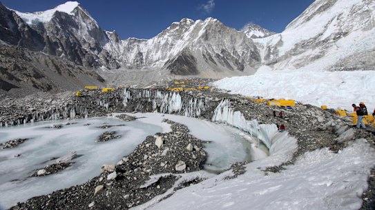 A glacial lake in the Everest region of Nepal, in 2015.
