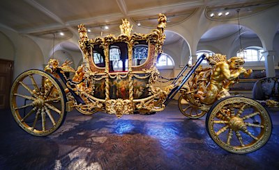 The Gold State Coach was first used by George III to travel to the State Opening of Parliament in 1762 when he was still king of Britain’s American colonies.