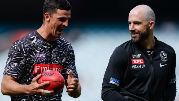 Scott Pendlebury and Steele Sidebottom: Collingwood’s only dual premiership players since the 1950s.