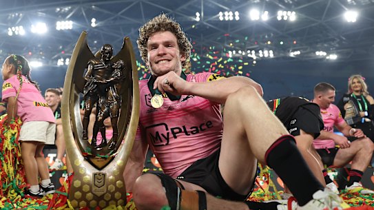 Pain and pleasure: Liam Martin with his Clive Churchill Medal