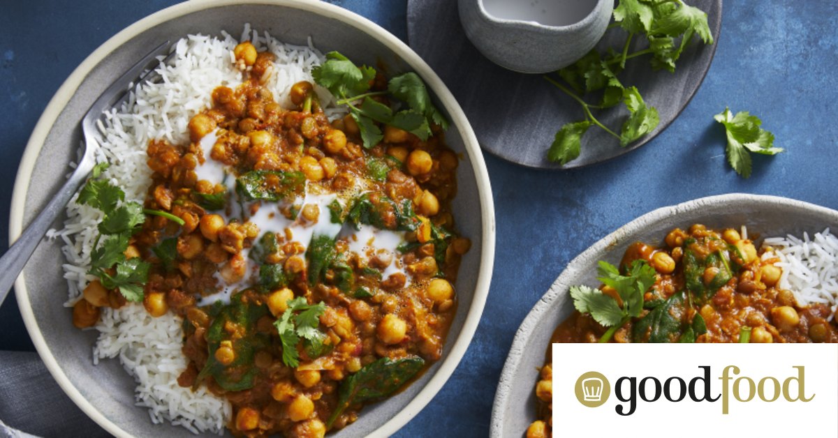 RecipeTin Eats lentil chickpea coconut curry with garlic and ginger