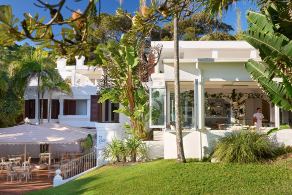 Raes beachside dining room on the right and terrace bar on the left.