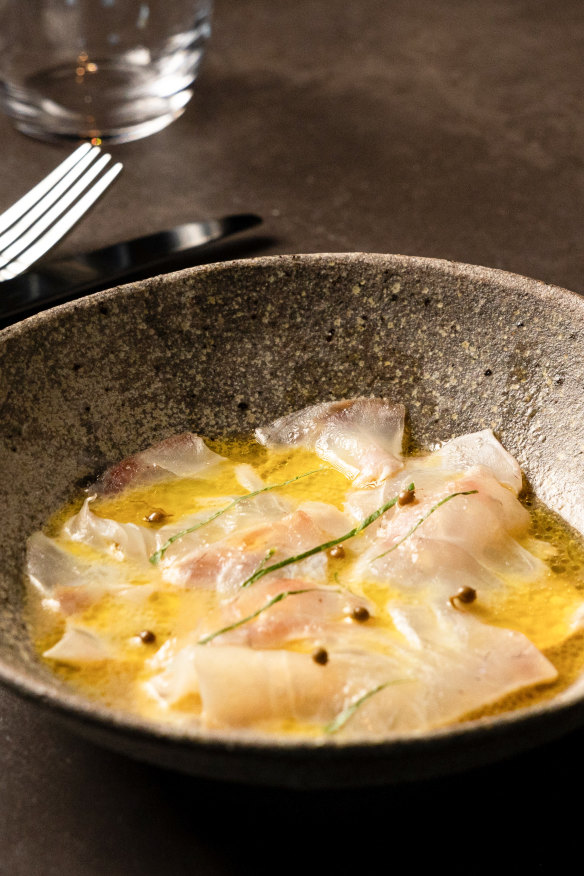Raw snapper with Tasmanian wasabi.