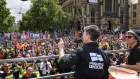 The ACTU’s Sally McManus addresses a union rally in 2018.