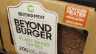 A meatless burger patty called Beyond Burger made by Beyond Meat.
