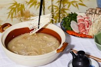 Bone broth hotpot has endless possibilities, depending on what you dunk in.