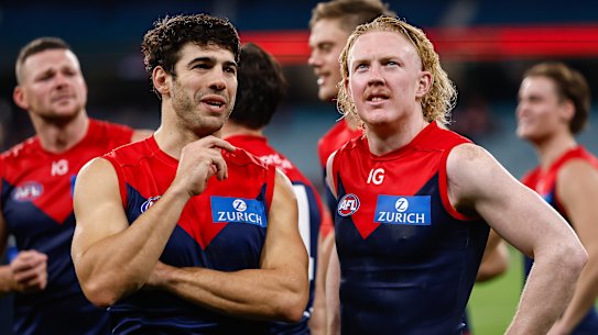 Christian Petracca and Clayton Oliver.