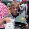 ‘I just ran straight away’: The lucky kid who scored Warner’s helmet and gloves in final Test