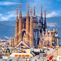 Visitor drawcard the Church of La Sagrada Familia by Antoni Gaudi in Barcelona.