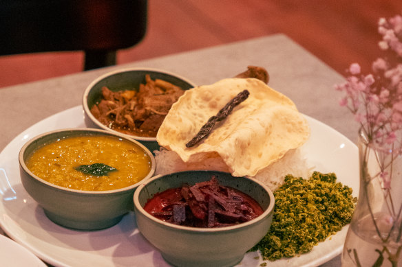 The rice and curry lunch special at Hop & Spice.
