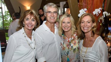 Olivia Newton-John with Pat and John Farrar, and Kerry Armstrong in 2015