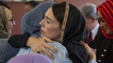 New Zealand Prime Minister Jacinda Ardern meets with members of the Christchurch Muslim community after Friday's horrific attack.