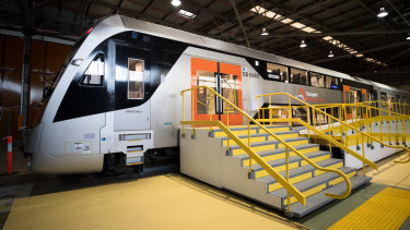 Designers have been crawling over a life-size model of the new intercity trains at a warehouse near Olympic Park for the past nine months.